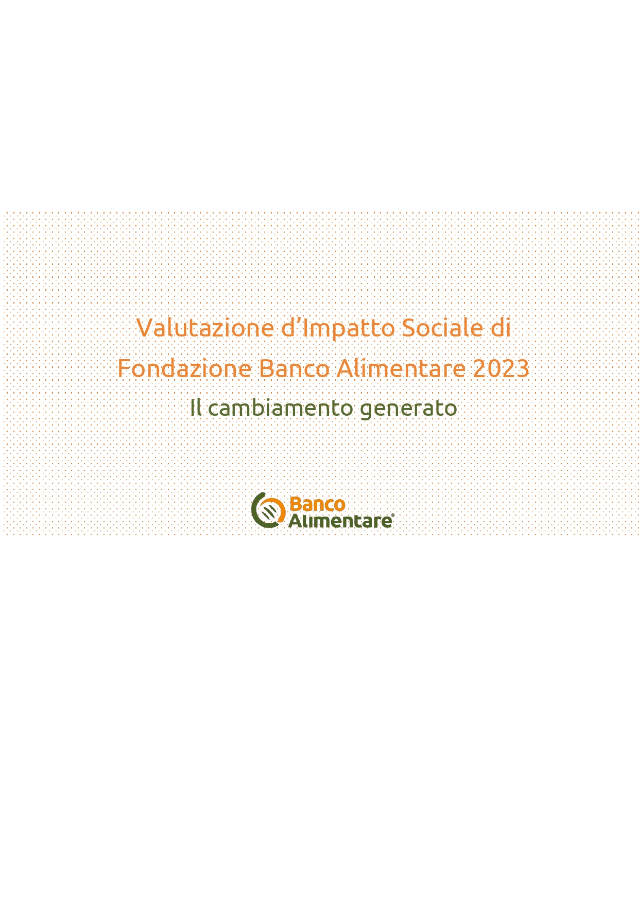 Valutazione d'Impatto Sociale 2023 - Copertina