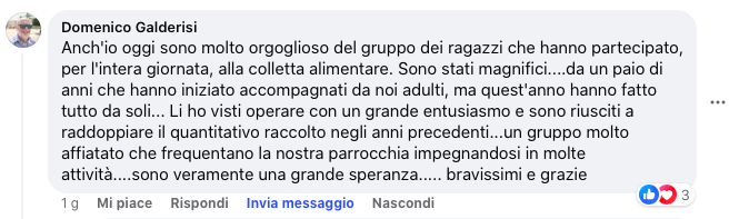 Il grande entusiasmo dei giovani durante Colletta23